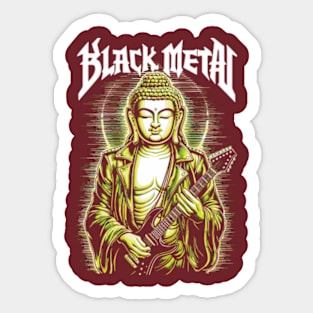 Buddha of Black Metal: Awaken the Spirits with Guitar Shred! Sticker